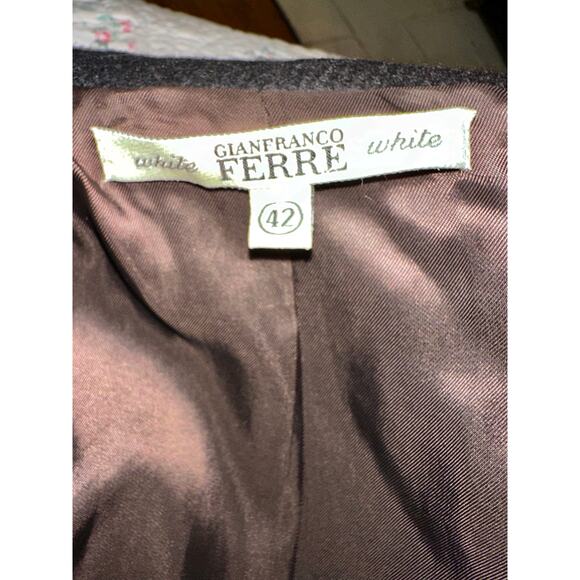 GIANFRANCO FERRE VINTAGE 80's 90's BLACK WOOL DOUBLE BREASTED COAT 42 - Picture 7 of 9